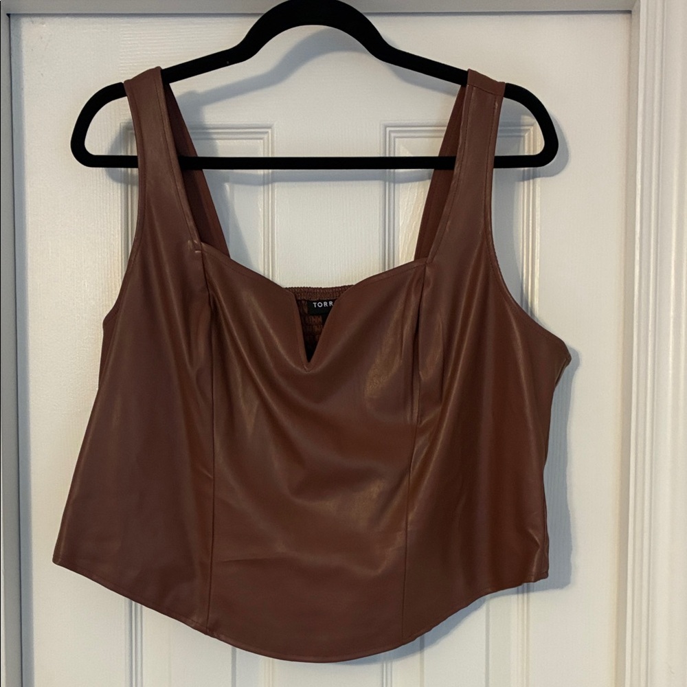 Torrid Brown Faux Leather Women's Vest/Bustier